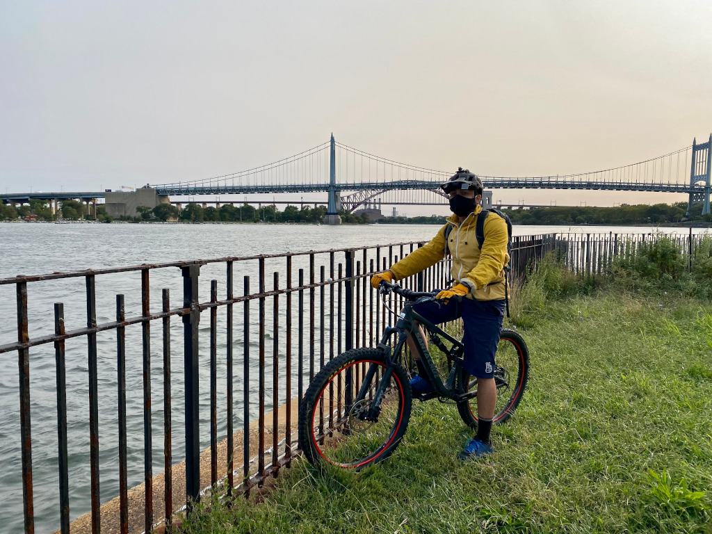 On my bike RFK bridge in the background